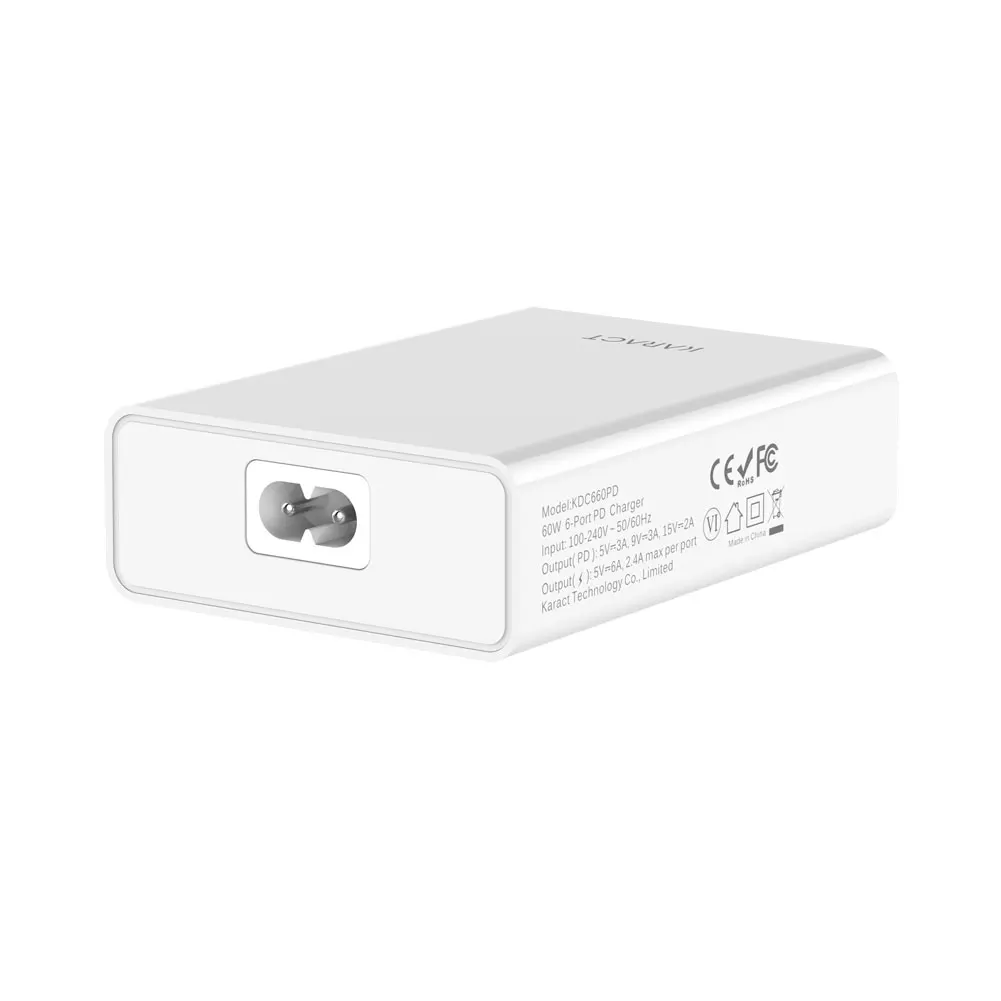 FCC/CE Certified 6-Port USB-C ANKER Type C Power Delivery Fast Charger PD Charger Station