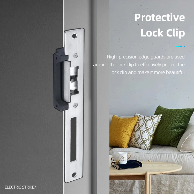 VIANS NO NC Access Control System Narrow Door Security Electric Strike Long Type European Electric Strike
