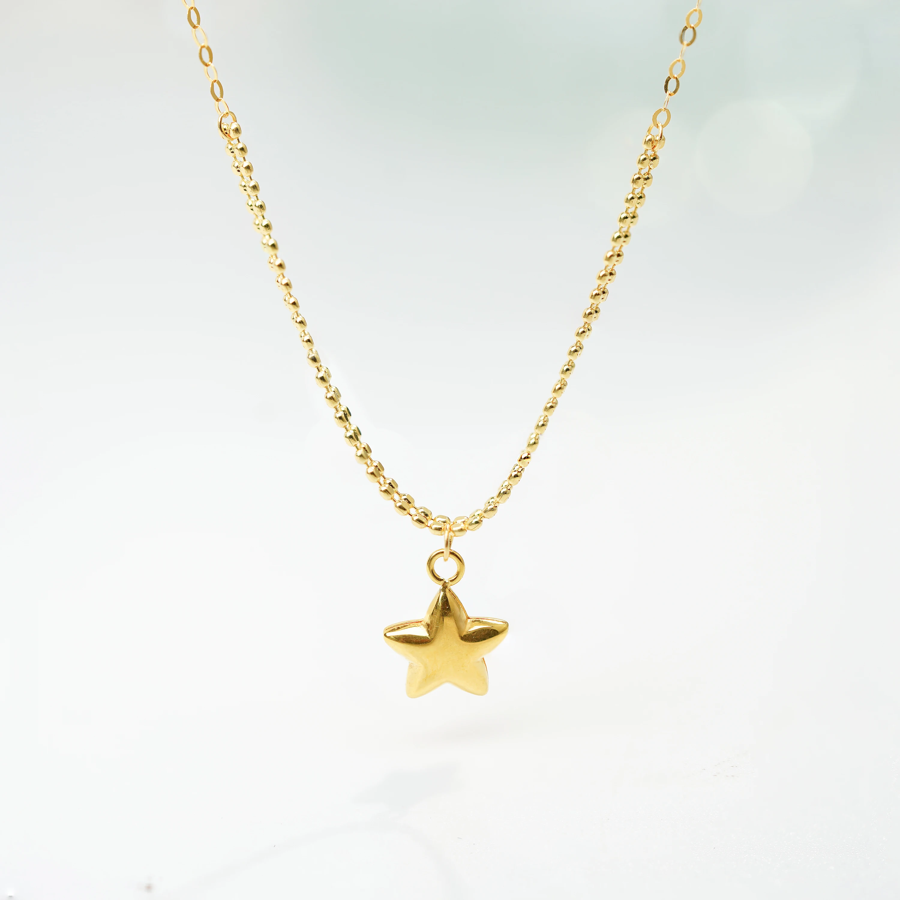 PCX Jewelry Pure Gold Jewelry 18k Real Pendant Necklace Star Shape Beauty Gold Necklaces 18K Fine Jewelry Good Quality