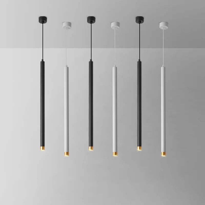 Nordic simple led long tube droplight COB spotlight cylindrical bar hotel front desk droplight