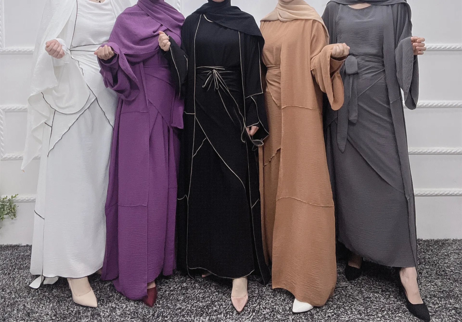2022 Latest Design of Modest Women Ladies 3 Piece with Inner Abaya and Hijab Suits