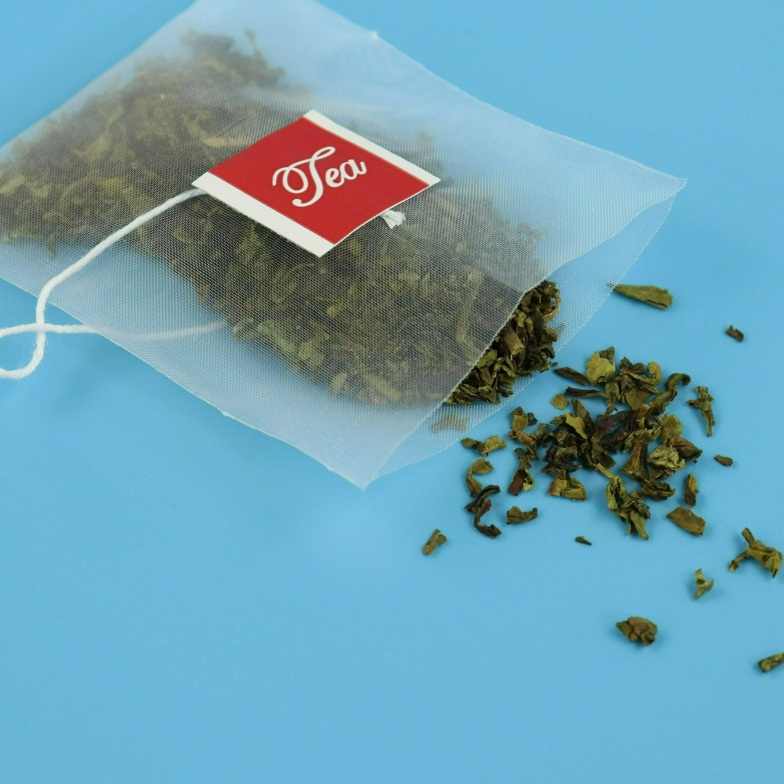 Empty biodegradable nylon mesh drawstring tea bag tea bags with string