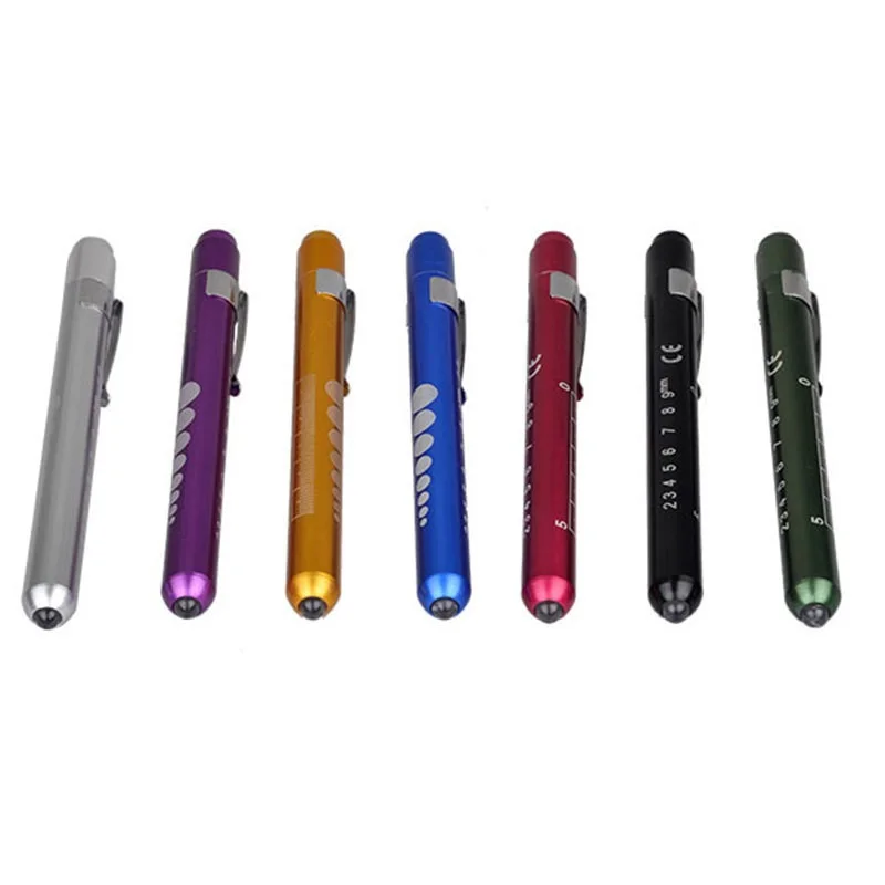 Doctors Nurse Aluminum Alloy Pen Torch Examination Penlight Pupil Gauge Medical LED Pen Light
