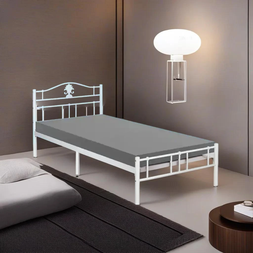 Premium Quality School Hospital Single Bed Sets KD-1119 Metal Single Bed Sturdy White Bed Frame