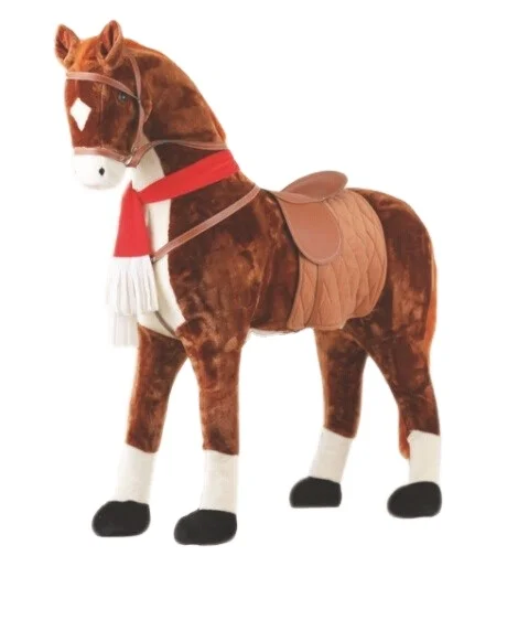 Hot-selling high quality soft and cute standing horse new oem plush toy for Adults