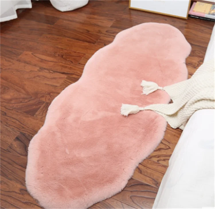 Click Sustainable ECO Friendly Rug Tiger Shape Rug Indoor Ultra Soft Faux Fur Synthetic Sheepskin Rug