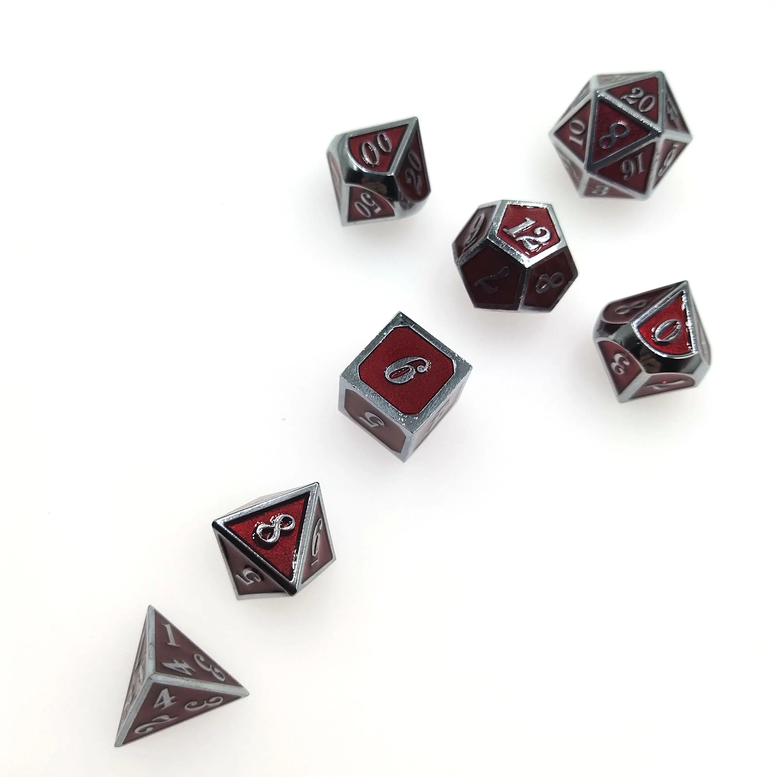 7PCS Colorful Metal Dice D20 Ancient Dice Best Selling Dice Set
