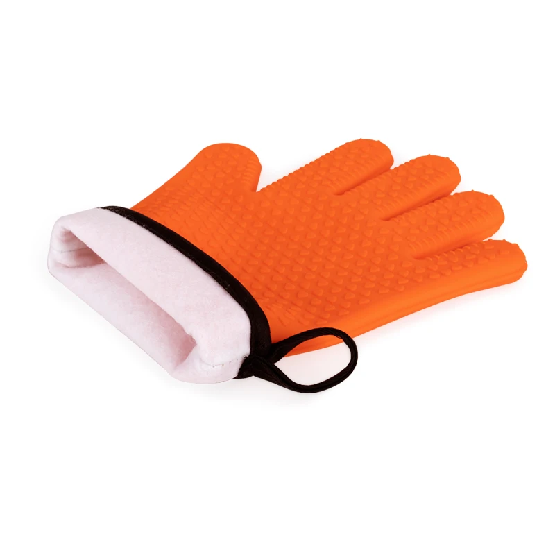 Кухонные Многофункциональные Силиконовые варежки с принтом для гриля перчатки духовки термостойкие силиконовые хлопком