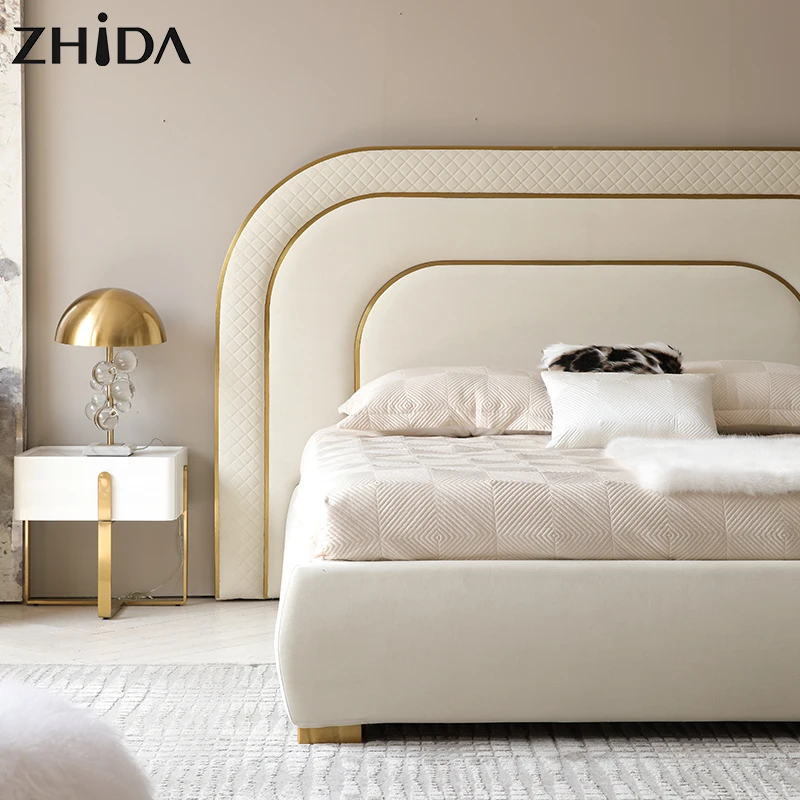Foshan furniture factory wholesale luxury bed king size bed frame luxury bedroom furniture set luxury king size bed classic