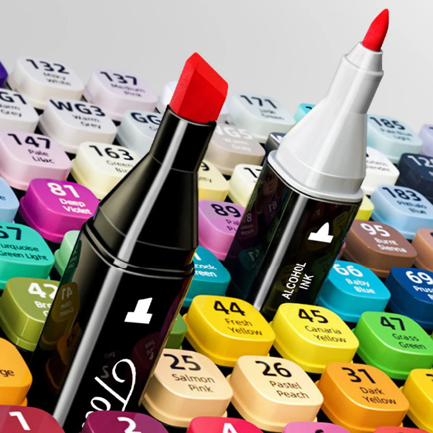 Dual Tip Art Markers OEM 24/30/36/60/80/168/262 Color Sketch Manga Drawing Markers Brush Pen Set