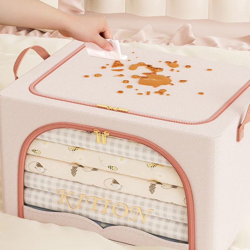 Large Capacity Household  Foldable Storage Box Organizer Steel Frame for Clothes Toys Quilts-Closet Systems & Organizers