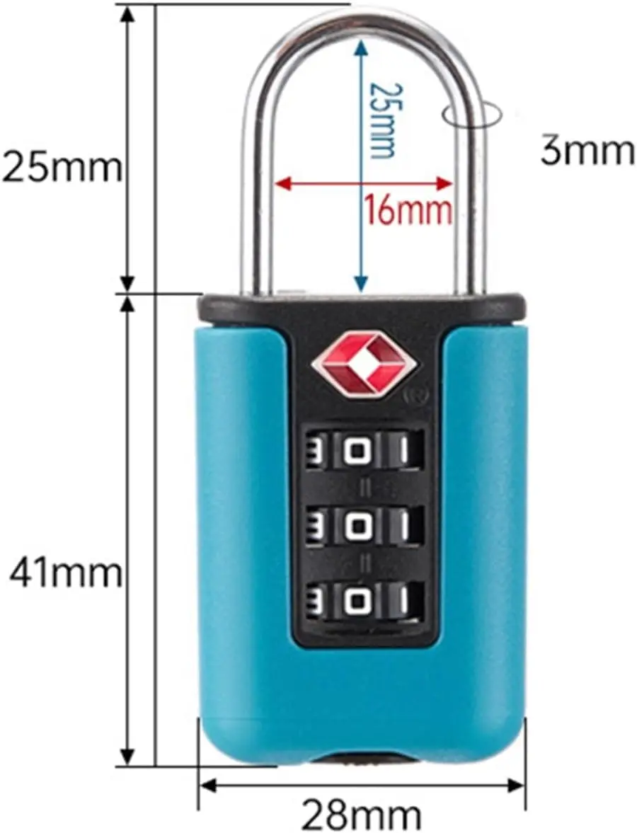 zhenzhi New TSA Customs Code Lock for Travel Luggage Password Changeable Lock Contrast Color Design Padlock