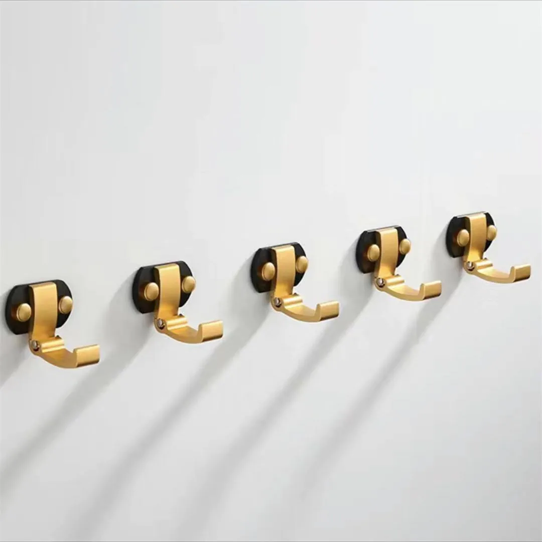 Black Nordic Decoration Coat Hook Wall-mounted Metal Living Room Closet Clothes Single Hook Hidden Folding Hook