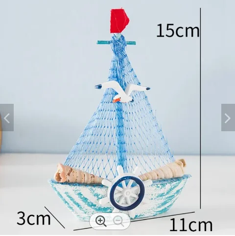 Cute Mini Sailing Boat Model Nautical Home Decor Cloth Sailboat Model Flag Table Ornament Wood Crafts