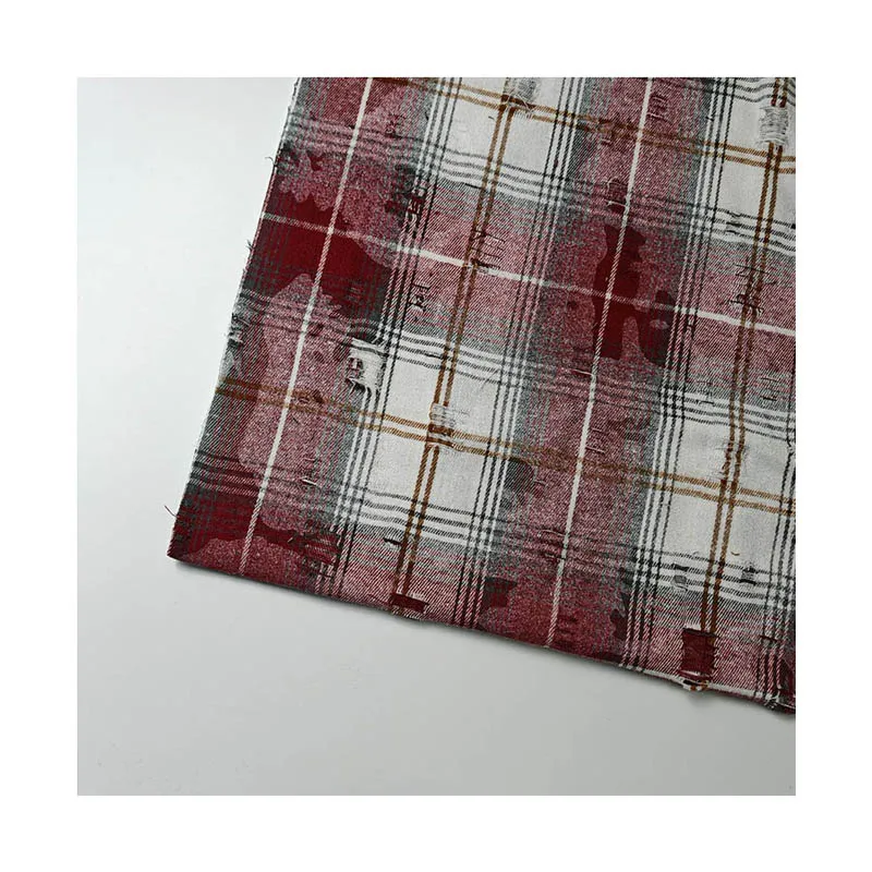 7S 250-280gsm CVC Yarn Dyed Fabric Twill Woven Cotton Polyester Yarn Dyed Check Fabric Print Flannel Fabric