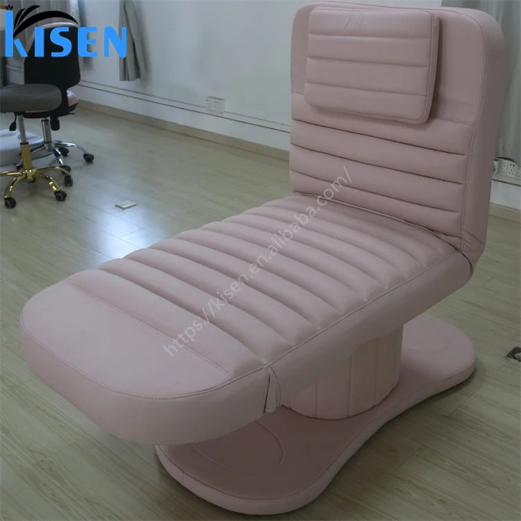 Kisen Pink Lash Bed Luxury Eyelash Bed Beauty Salon Furniture 3 Motors Electric Beauty Chair Facial Massage Table Bed For Sale