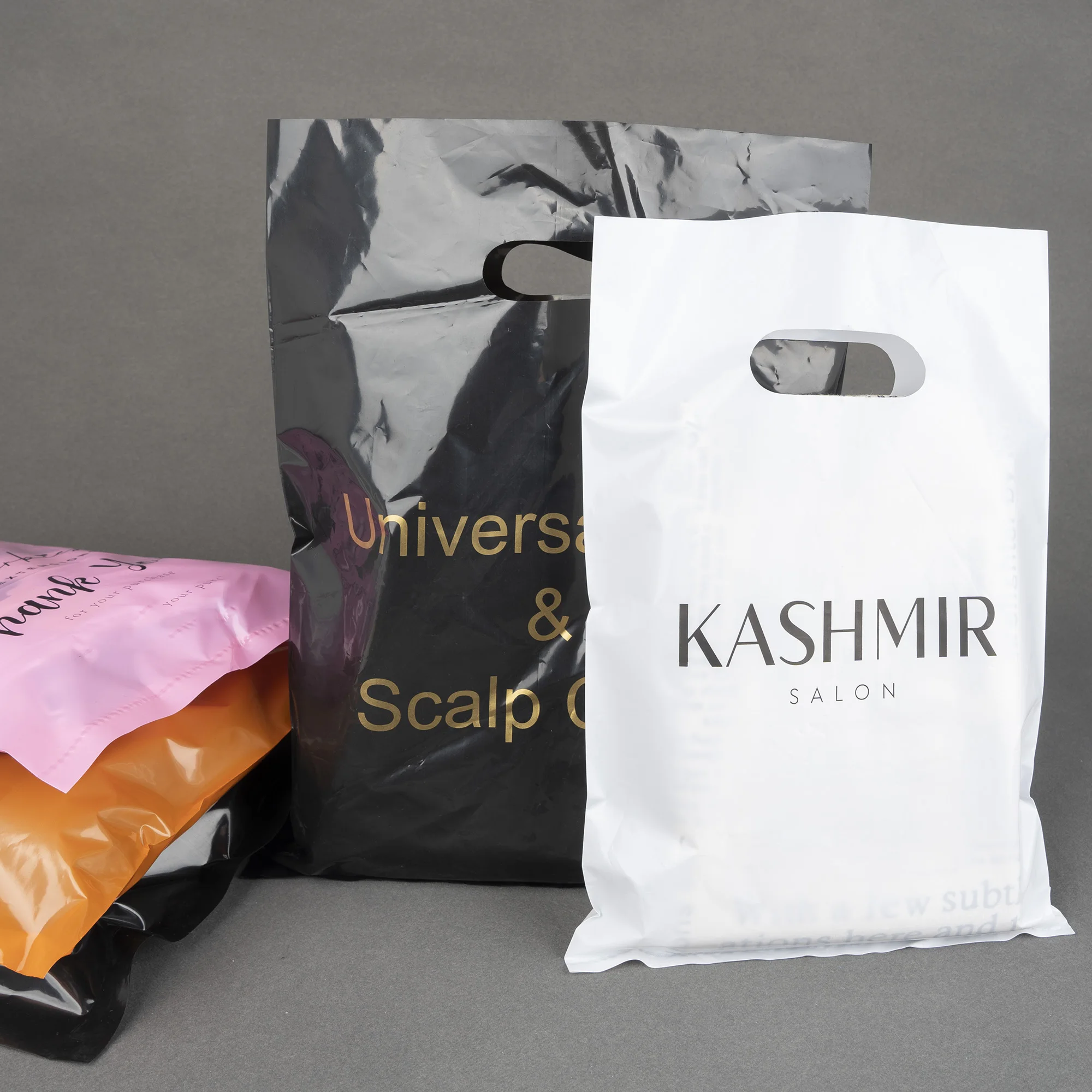 Custom Die Cut Handle Bags Matte Black 10x13 Parcel Bag Plastic Mailing Bags With Handle