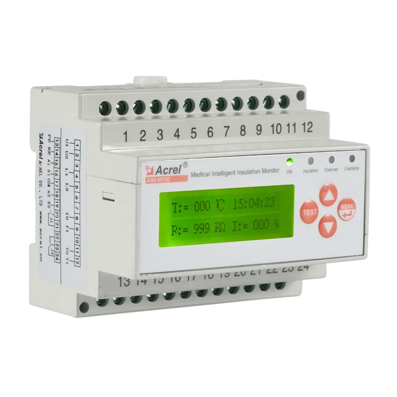 Acrel AIM-M100 Medical intelligent insulation detector for medical IT system din rail installation fault detector