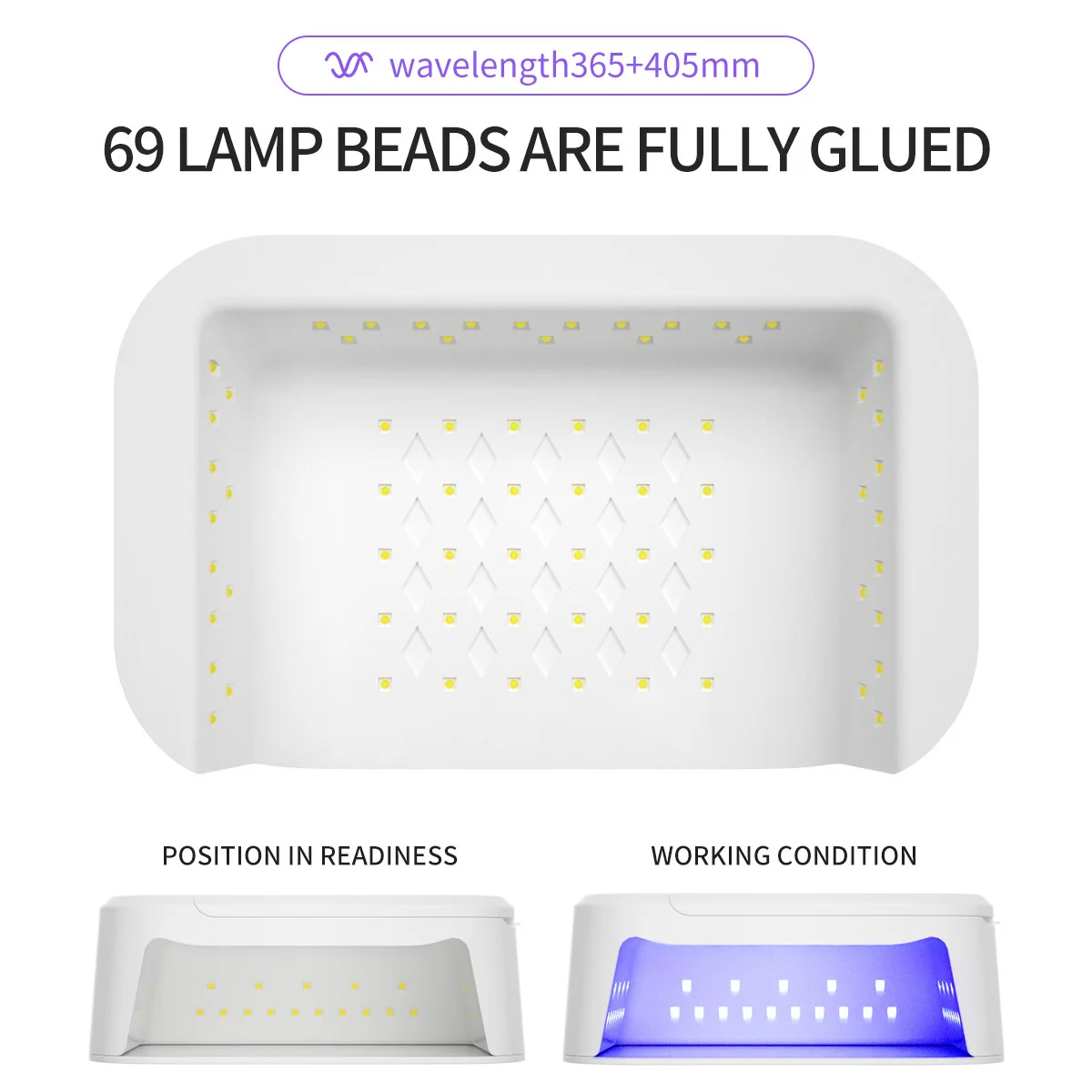 Professional 8 LED UV Gel Nail Lamp Fast Drying US Standard Salon Machine with Special Hand Pillow Plastic Nail Tips Curing Lamp