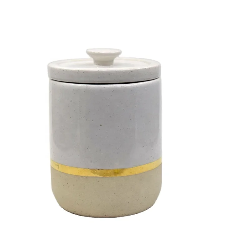 wholesale good looking ceramic cookie jar with ceramic lid