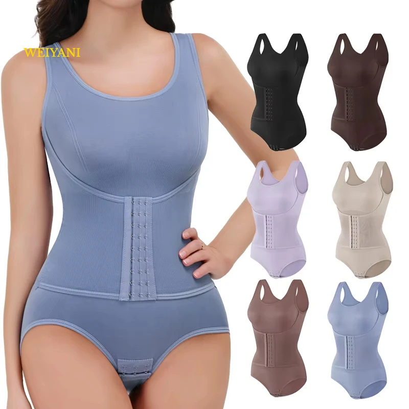 New Women Sexy Open Crotch Bodysuit with Adjustable Hooks Waist Trainer Corset Butt Lifter Briefs Jumpsuit with Waist Trainer