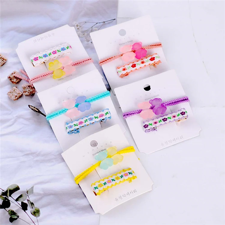 Yifan Wholesale Korean Cute Hair Accessories Hair Band Handmade Baby Girl Elastic Hair Ties Sets