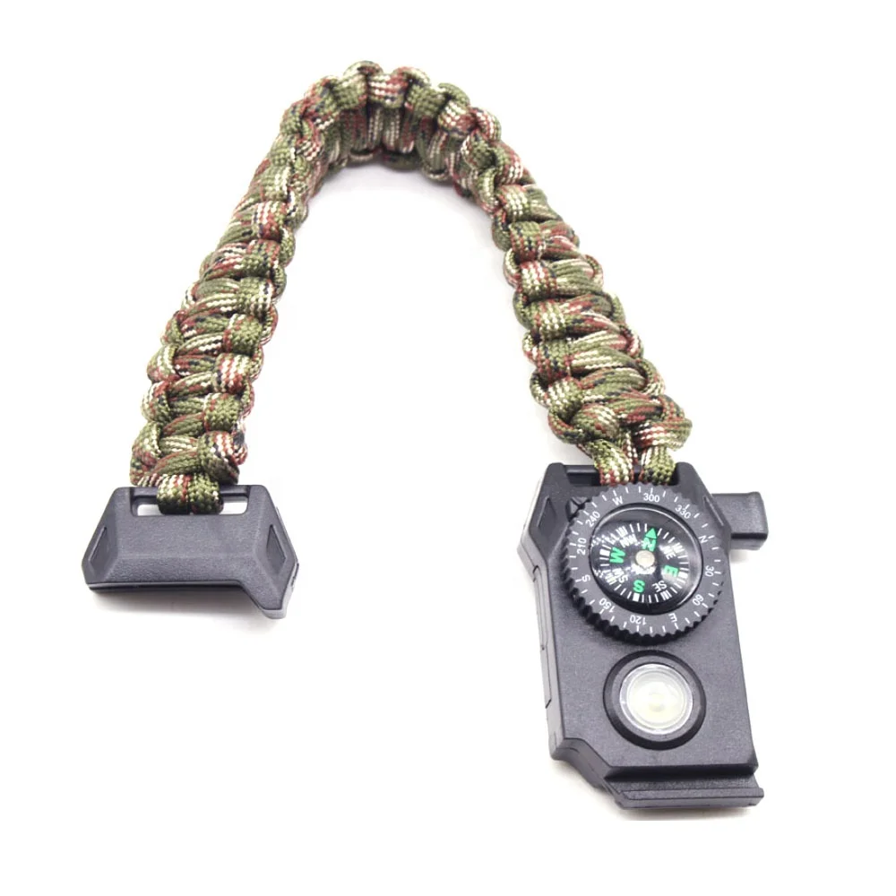 Горячий Новый Кемпинг спасательный светодиодный регулируемый браслет SOS Survival Paracord
