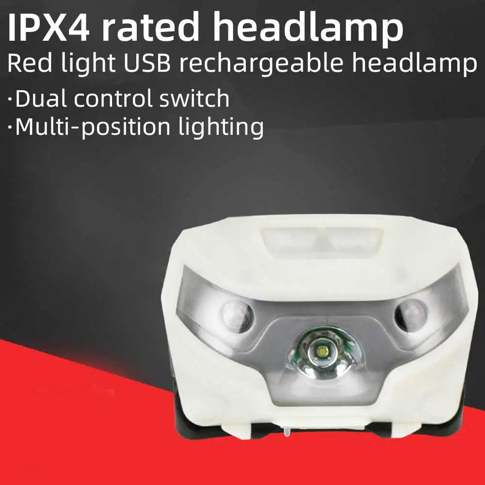 Outdoor LED Headlamp, USB Rechargeable IP33 Waterproof Headlight