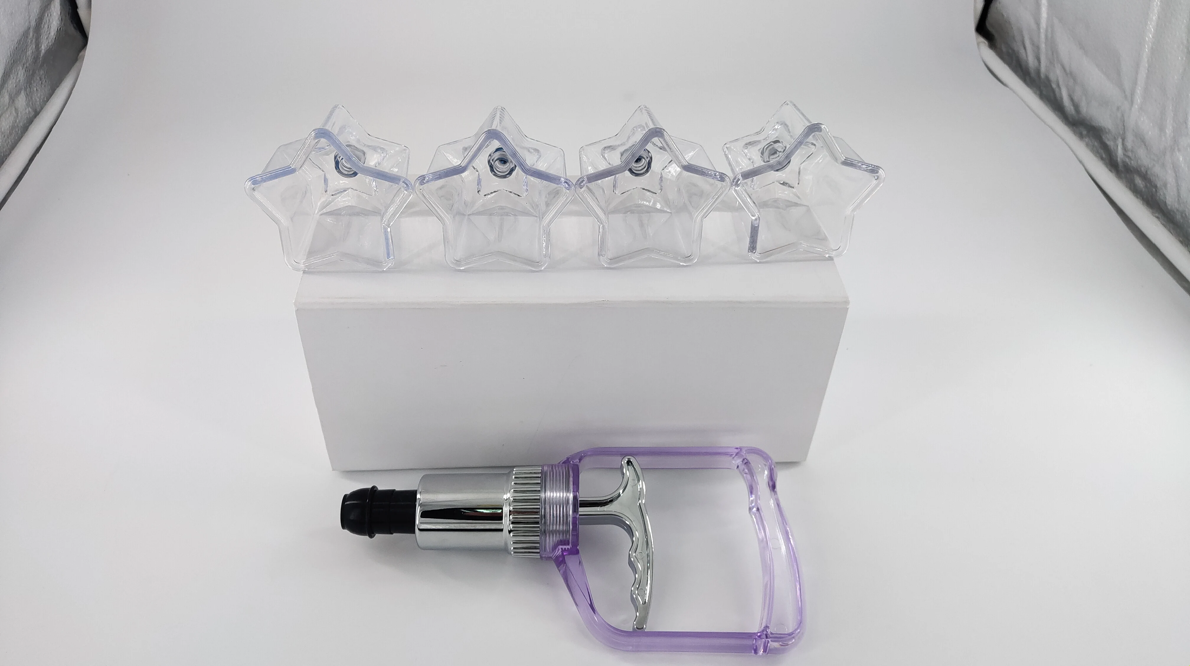 Hot 4Pcs Characteristic Star Shaped Vacuum  Cupping with Pumb Plastic Set Cupping Therapy Anti Cellulite Massage for Face Body