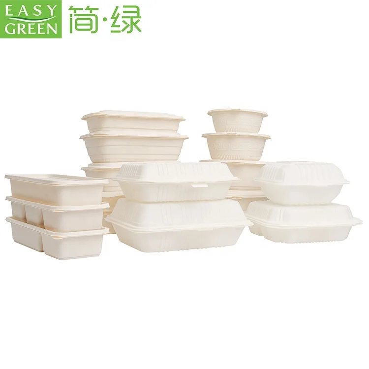 Easy Green disposable fast food take away corn starch biodegradable microwave food container