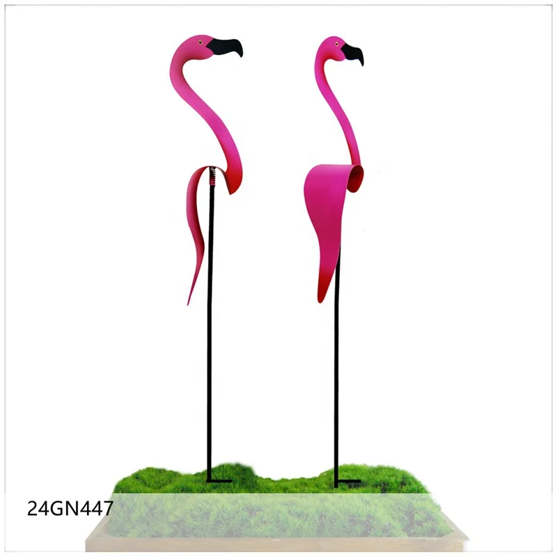 BETTER Amason Hot Sale 2021 Swirl Bird Garden Flamingo Wind Spinner Yard Art Outside Decoration