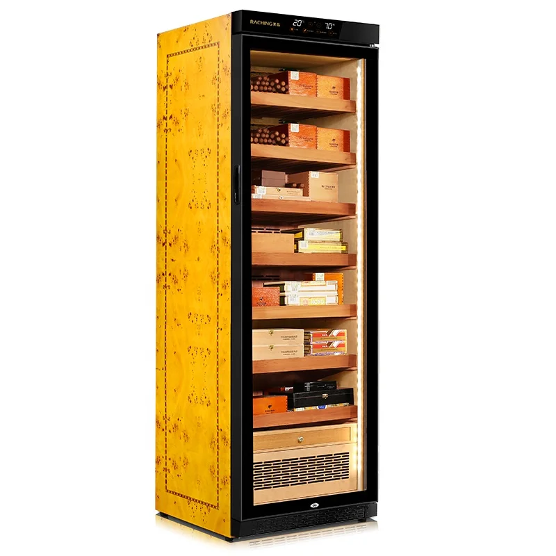 Hot Sale Cooler Cabinet Case Humidity Cooling No Frost Spainish Cedar Wood Cigar Humidor Home Storage