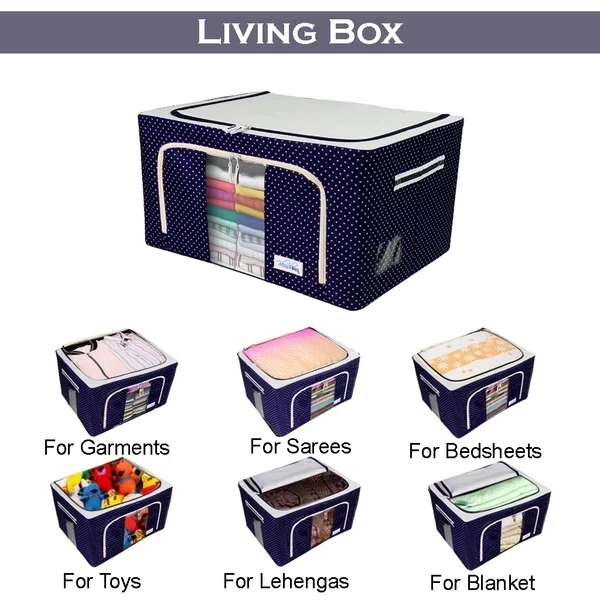 Factory price large capacity simple style easy to carry Folding Wardrobe Fabric Oxford Cloth Large Storage Box