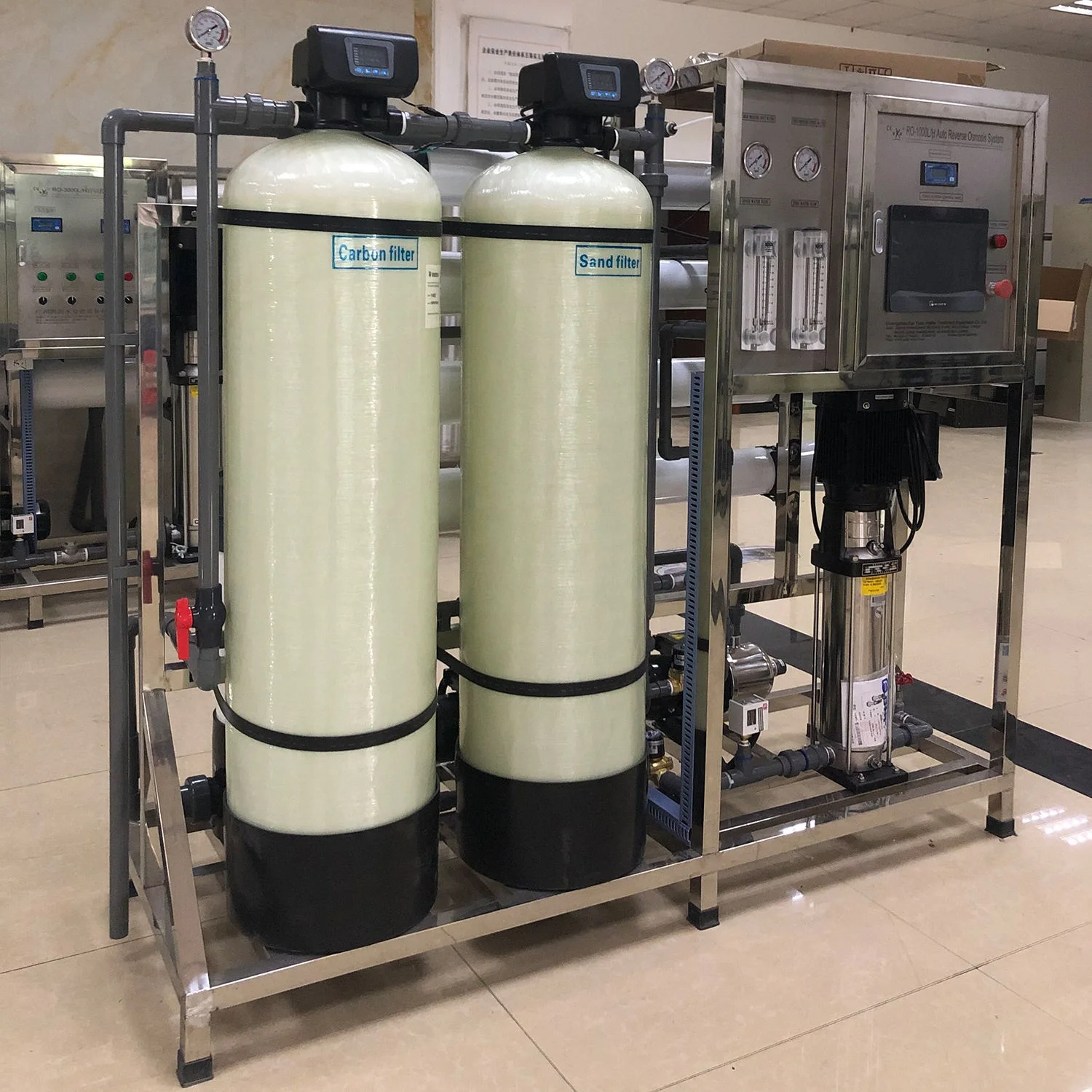 1000LPH Bore Well Brackish Water Treatment System Salt Water Reverse Osmosis To Drinking Water Desalination Machines