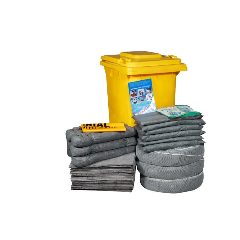 360  litre   wheelie general spill kit  gery color absorbent pads  universal  absorbent spill kit bin for everyjob