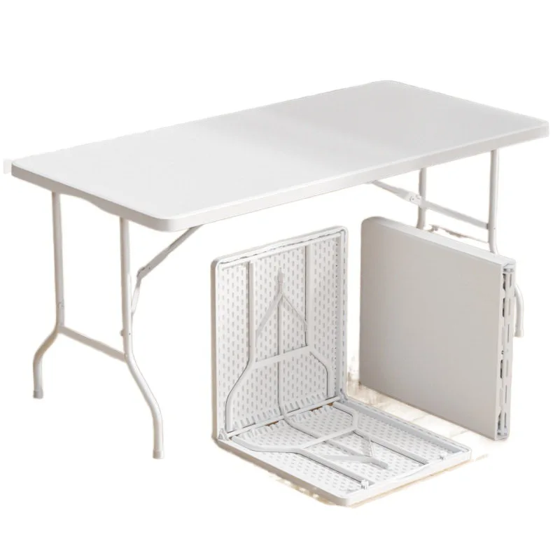 6FT Easy to Clean Moisture Proof Portable Rectangle HDPE Outdoor Heavy Duty Plastic Fold-in-Half Foldable Table