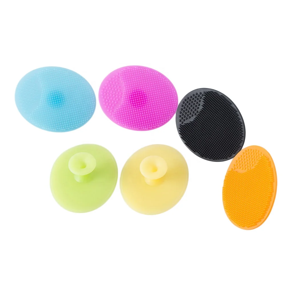 Soft Silicone Facial Cleaning Brush Shower Baby Wash Pad Silicone shampoo Brush Shower Bath for Baby Facial Cleanser Tool