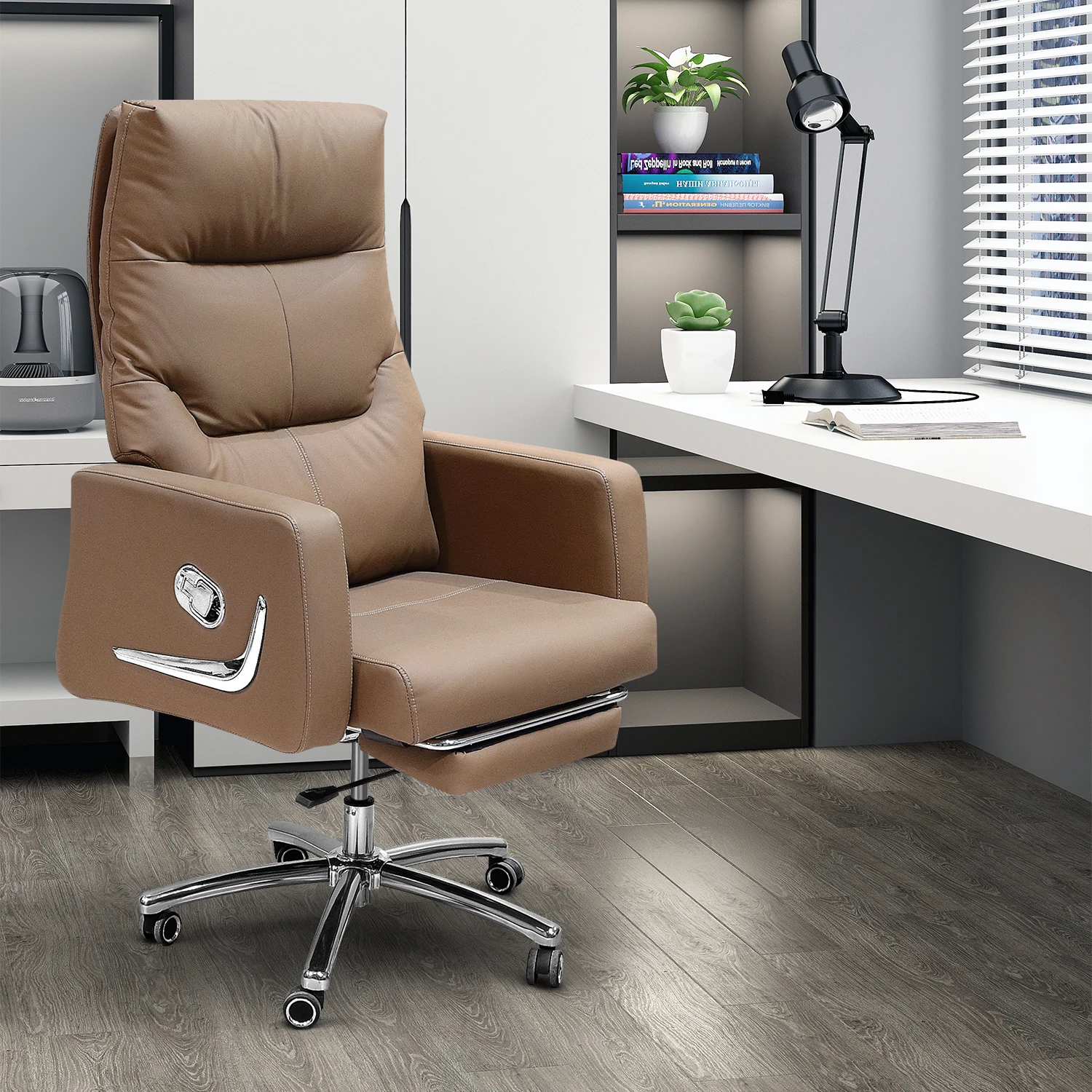 Modern Boss High Back Ergonomic Executive Swivel Adjustable Genuine Leather Office Chair