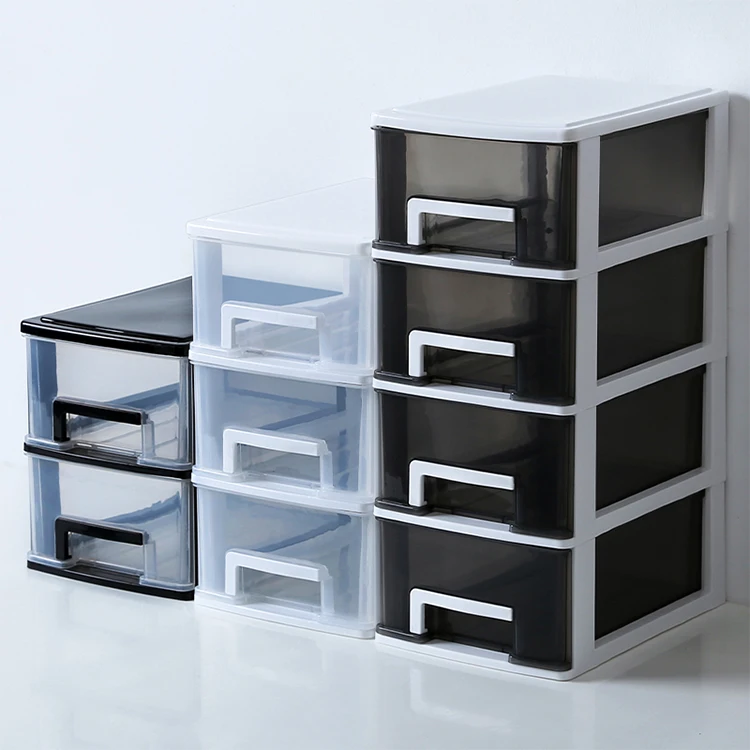 2020 Hot sale creative transparent organizer office storage cabinet plastic drawer storage box