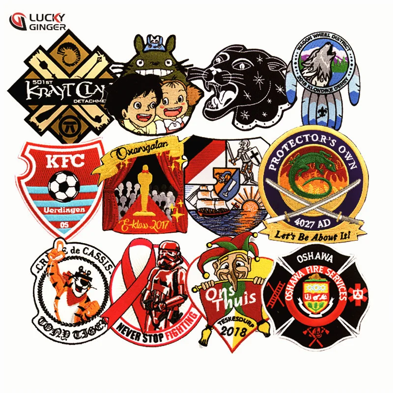 Custom Embroidery Patches Iron on,  Embroidered KFC Football Patches for Club, Oshawa Fire Services Badges