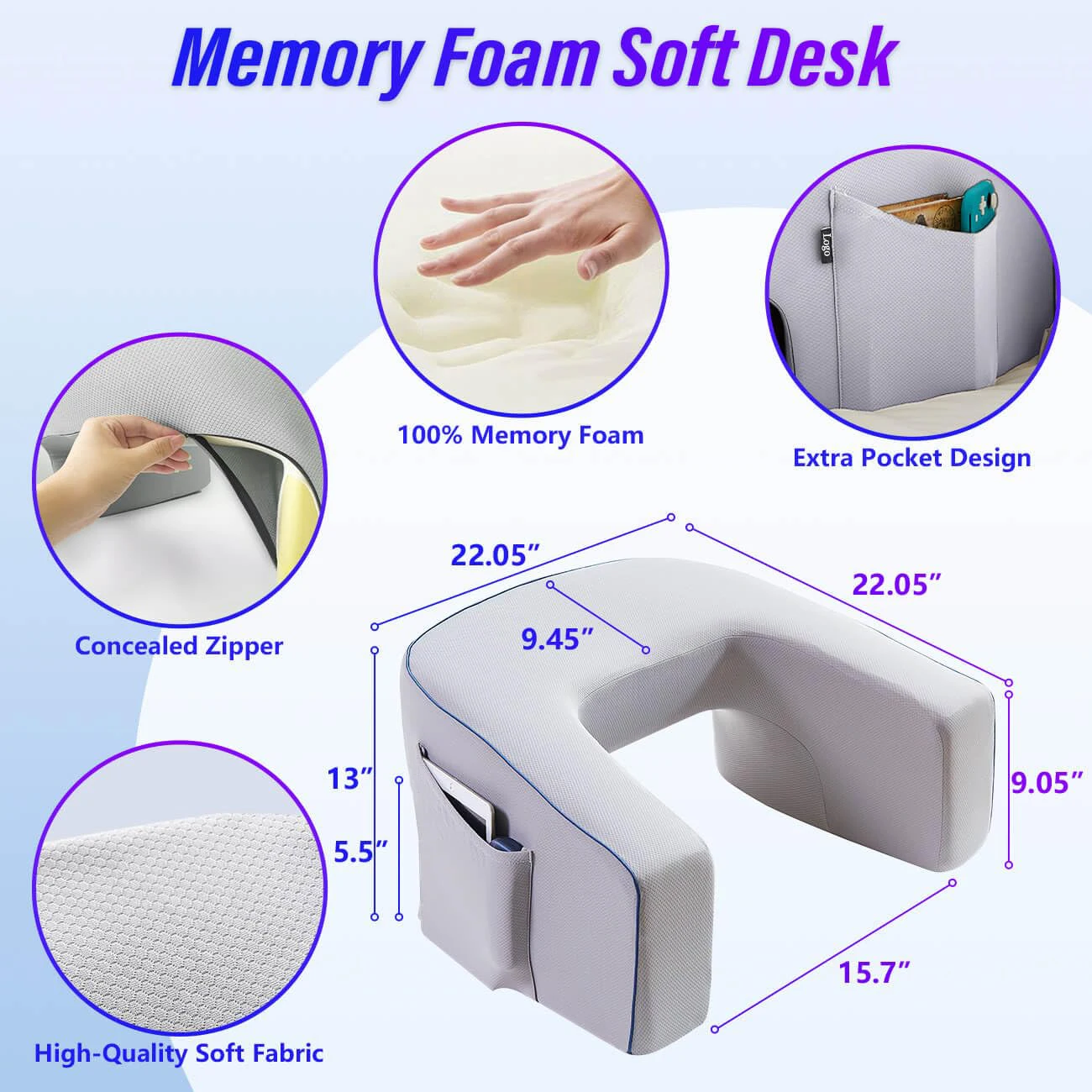 Other Function Big Fluffy Reading And Bed Arm Rest Pillows Relax Gaming Cushions Memory Foam Gaming Reading Pillow For Bed