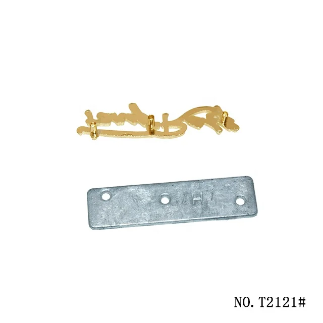 TANAI Custom Engraved Hollow Letters Handbag logo Metal Plate Labels Tag for Clothing