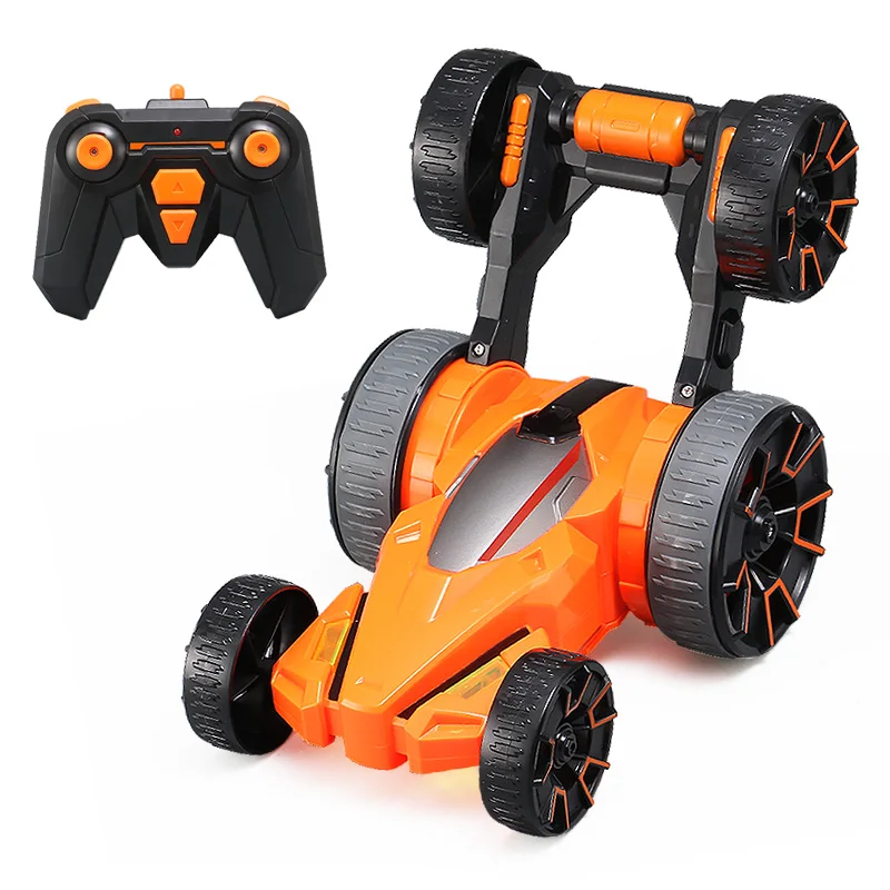 R/C Hobby Car Toys Cool Double Sides Overturn Remote Control 6 Wheels Rotation RC Stunt Car with Light