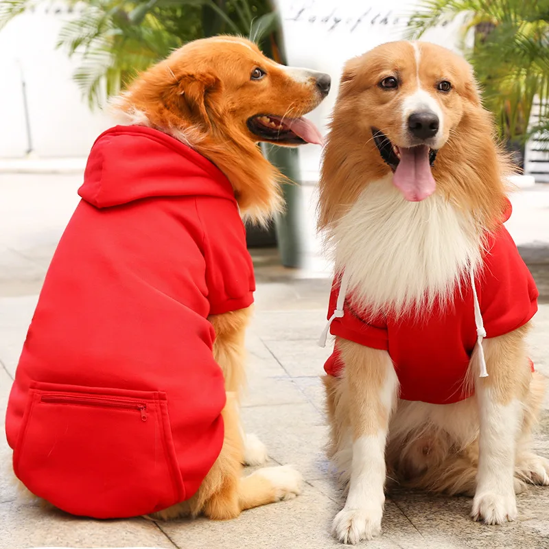 Muti-Sizes Dog Hoodie Clothes Large Dog Outdoor Winter Warm Pet Coat Jacket Blank Dog Hoodie Clothes