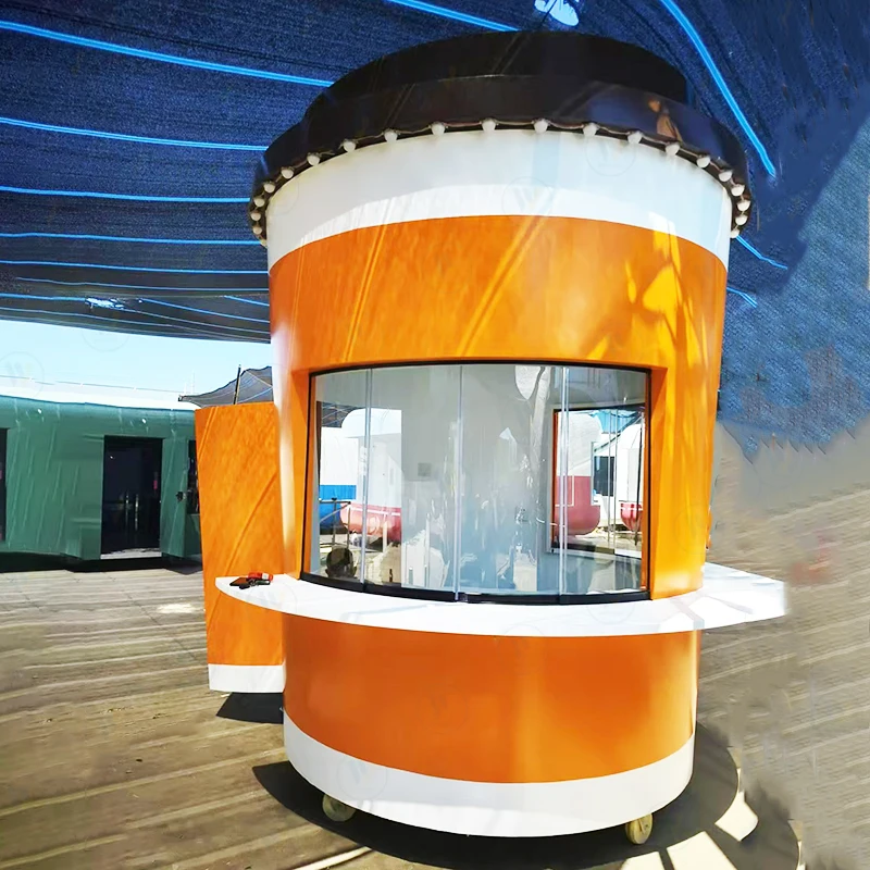 Milk tea house coffee cup shaped food truck shopping mall campground mobile milk tea dessert ice cream truck