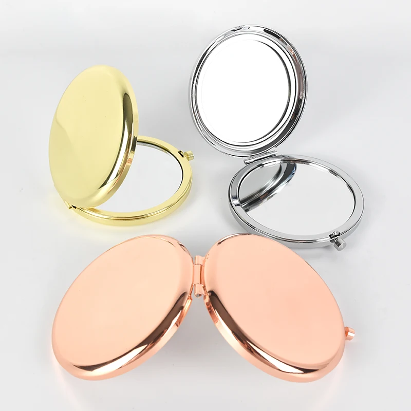 Wholesale Round Hand Compact Travel Small Cosmetic Pocket Mirrors Handheld Makeup Gift Folding Custom Logo Mini Cheap Mirror