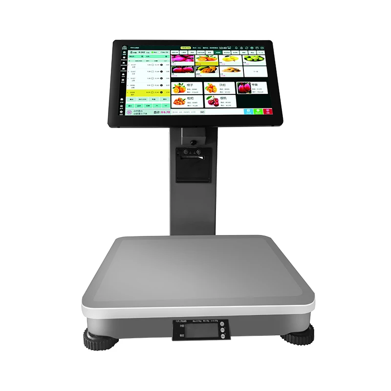 Cash Register Scale  Electronic Barcode Label Printing Scales weighing scale15.6 inch Dual Touch Screen POS System Scale