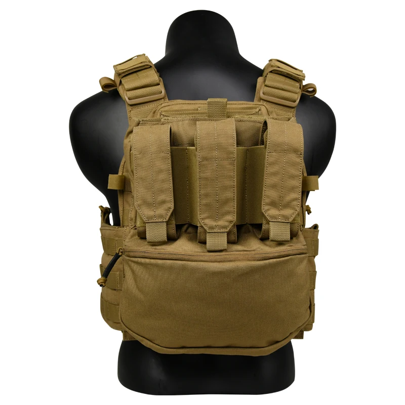 GAG 1000D nylon chaleco tactico veste brown quick release buckle plate carrier paintball vests with mag pouches
