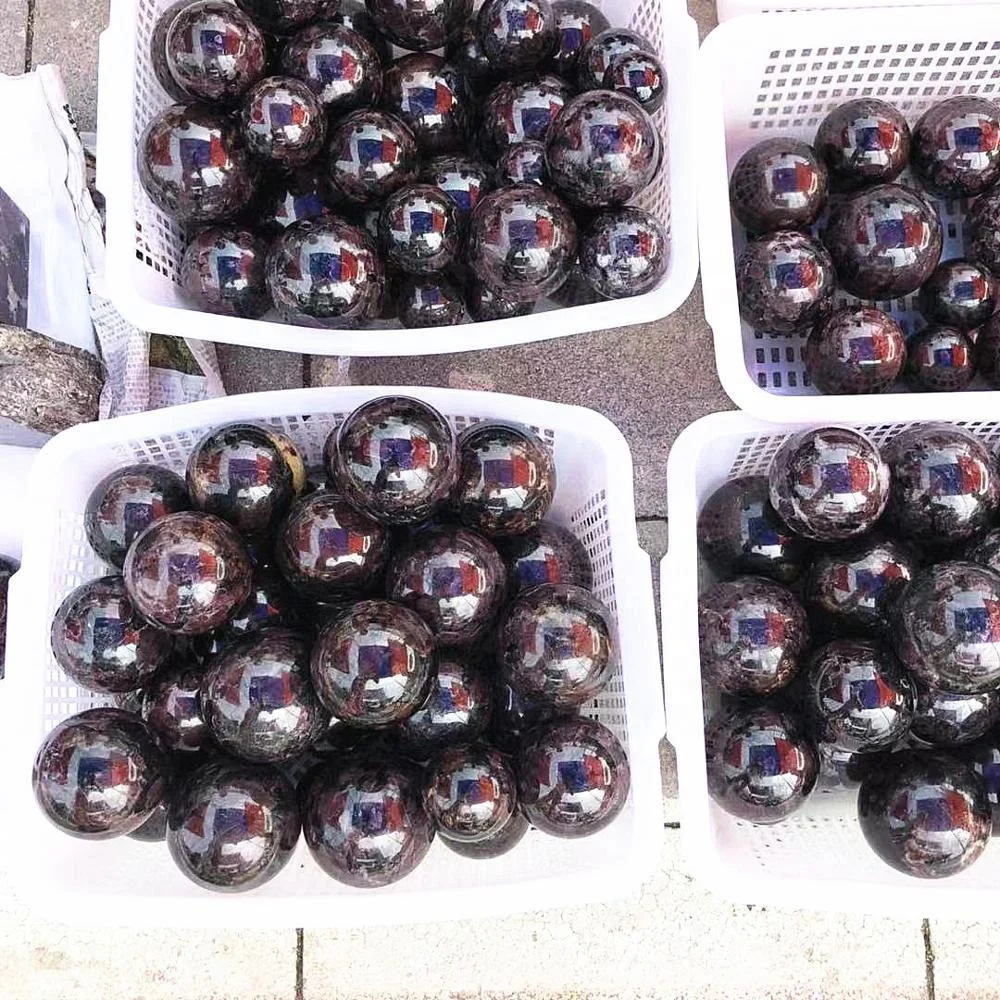 Natural Crystal Astrophylite Red Garnet Flash Sphere