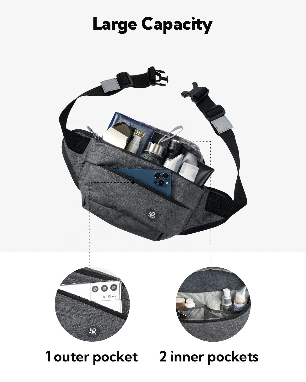 Classical outdoor sports running hiking jogging sacs banane Bumbags men women